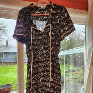 Adorable Quirky Size 18-20 Cat Print Dress